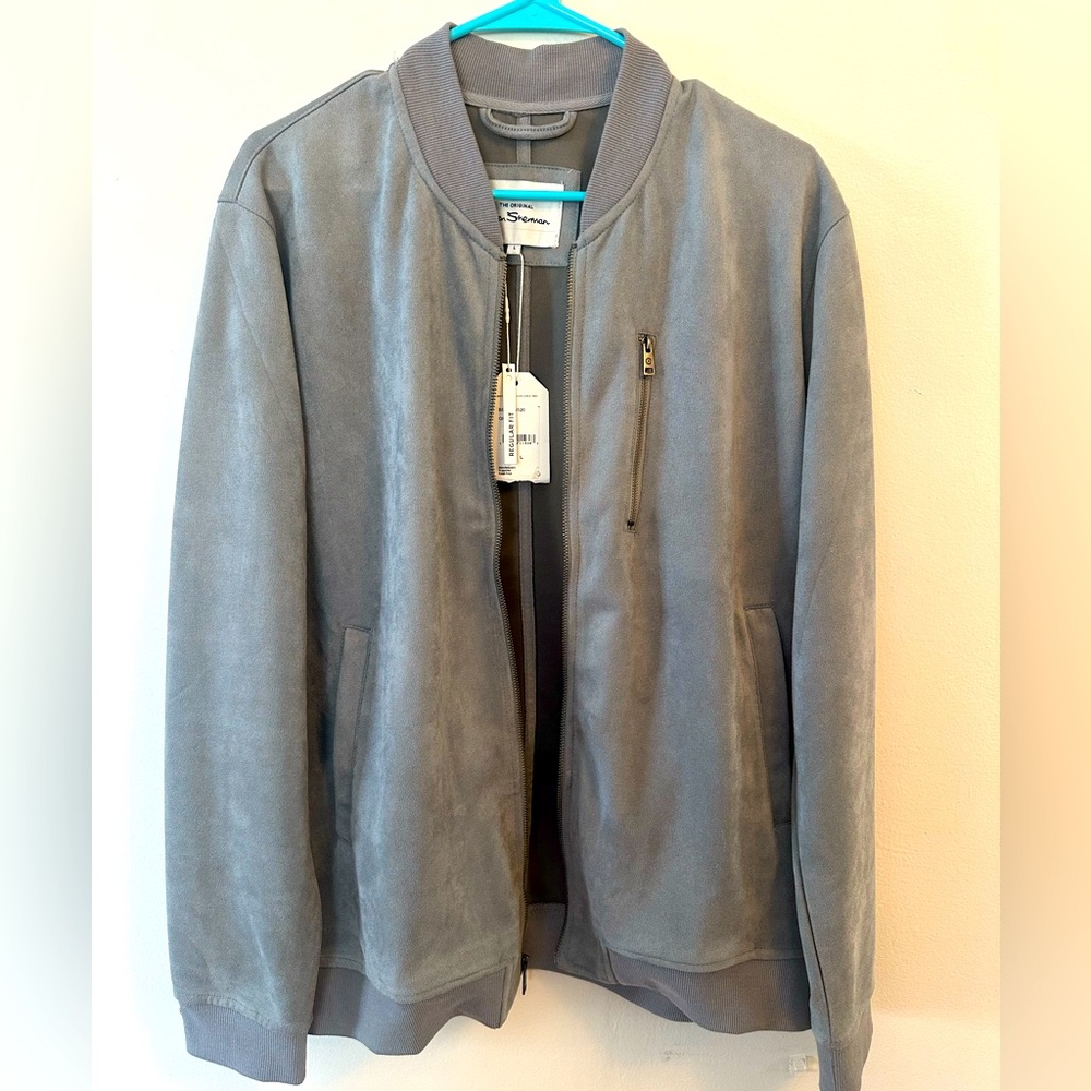 NWT Ben Sherman Men’s Grey Soft Bomber Jacket Large